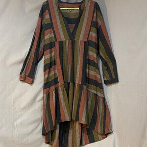 Gigio Multicolor Woven Textile Linen Dress.  100% cotton. Size M.